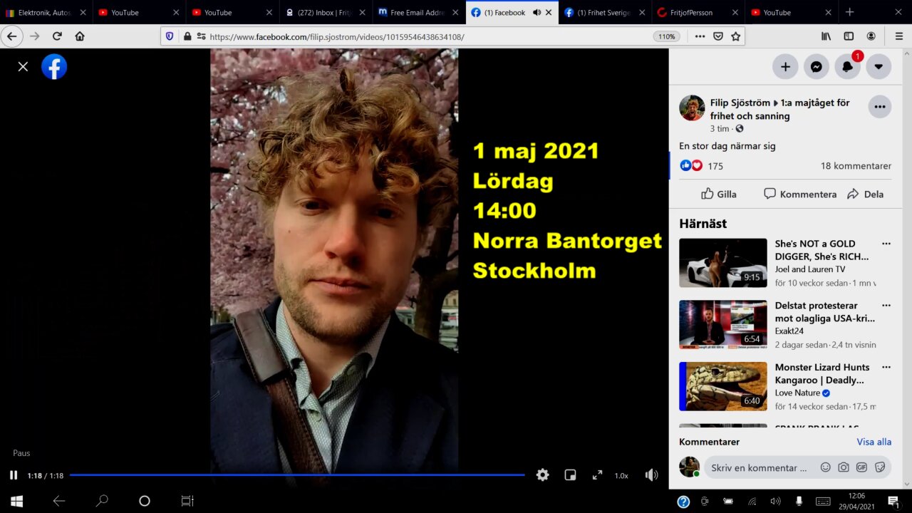 1 Maj 2021 Norra Bantorget Stockholm