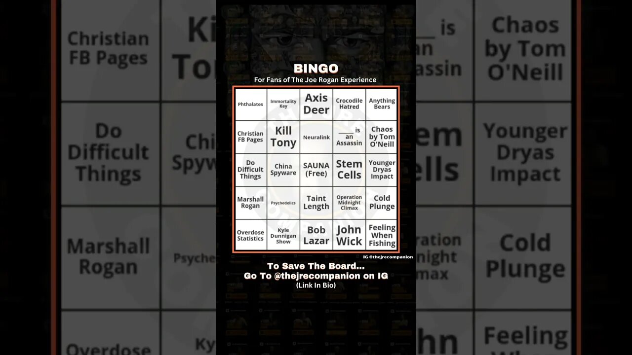 BINGO for Fans of The Joe Rogan Experience