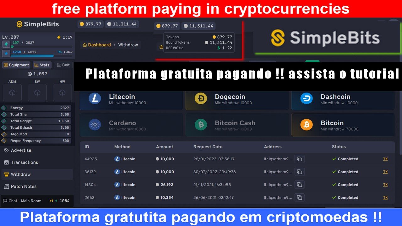 Simple Bits ganhe criptomoedas com este minerador gratuito !! tutorial #crypto