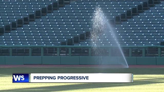 Two weeks out from the Cleveland Indians home opener and Progressive Field preps well underway