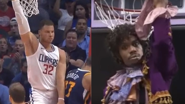 Blake Griffin Impersonates Dave Chappelle's Prince Sketch with Dunk