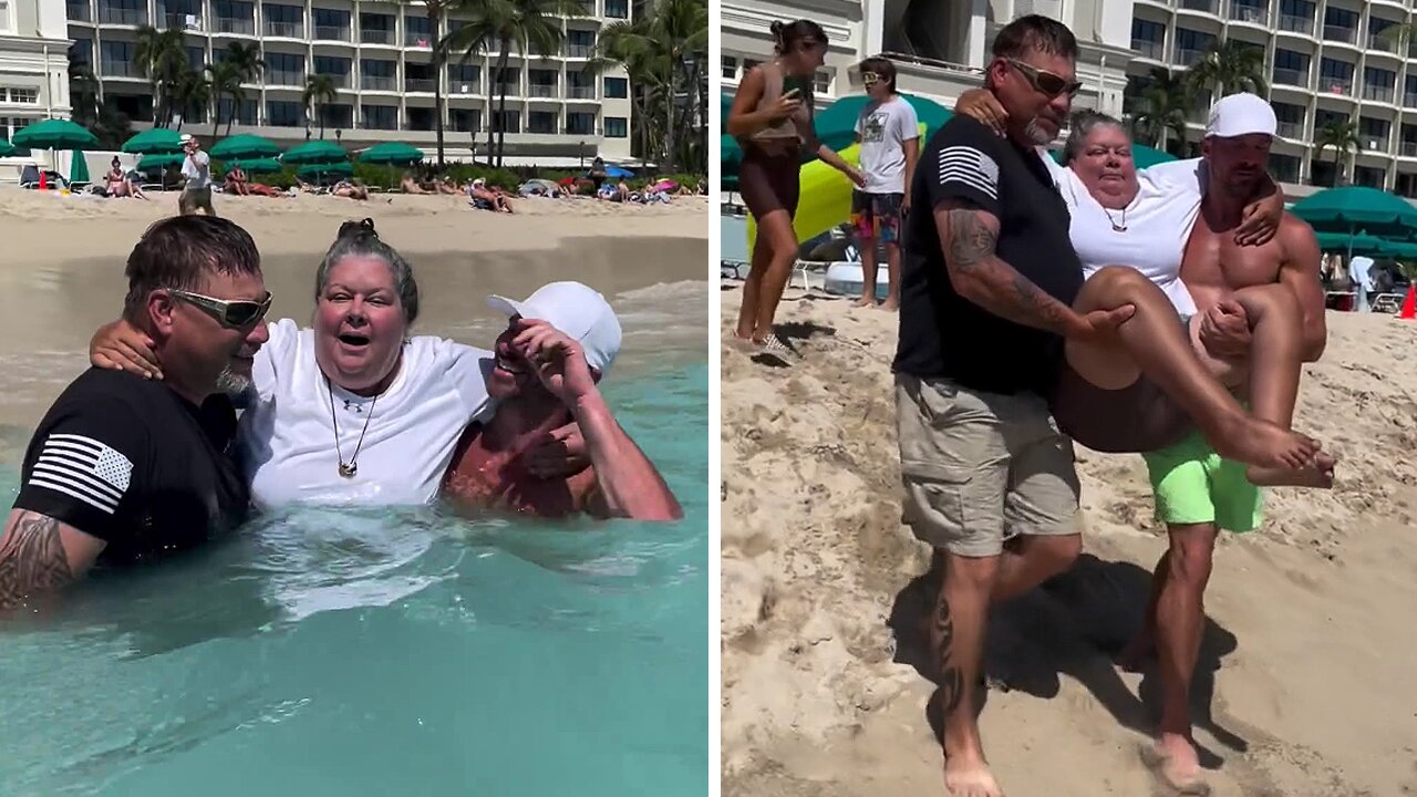 Kind & selfless man helps an elderly woman's ocean dream a reality