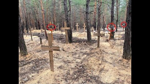 Bucha 2.0 Russians "massacred" people then marked their graves with crosses... Sure!
