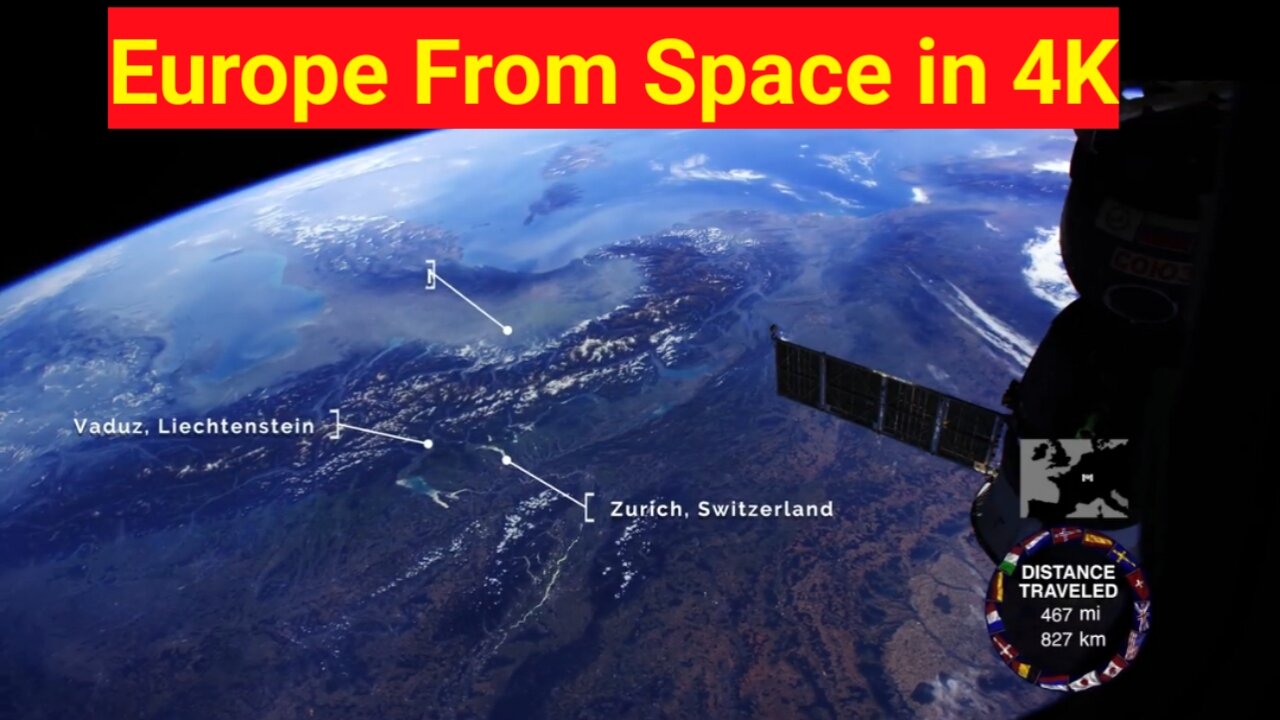 View of Europe From Space in 4K