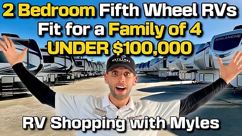 Finding a Bunkhouse Fifth Wheel for a Family of 4 Under $100,000! - RV SHOPPING WITH MYLES JAN 2023