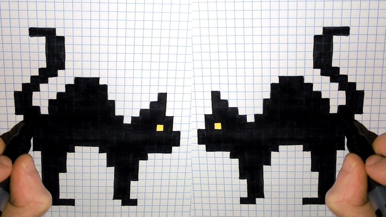 how to Draw black cats - Hello Pixel Art by Garbi KW