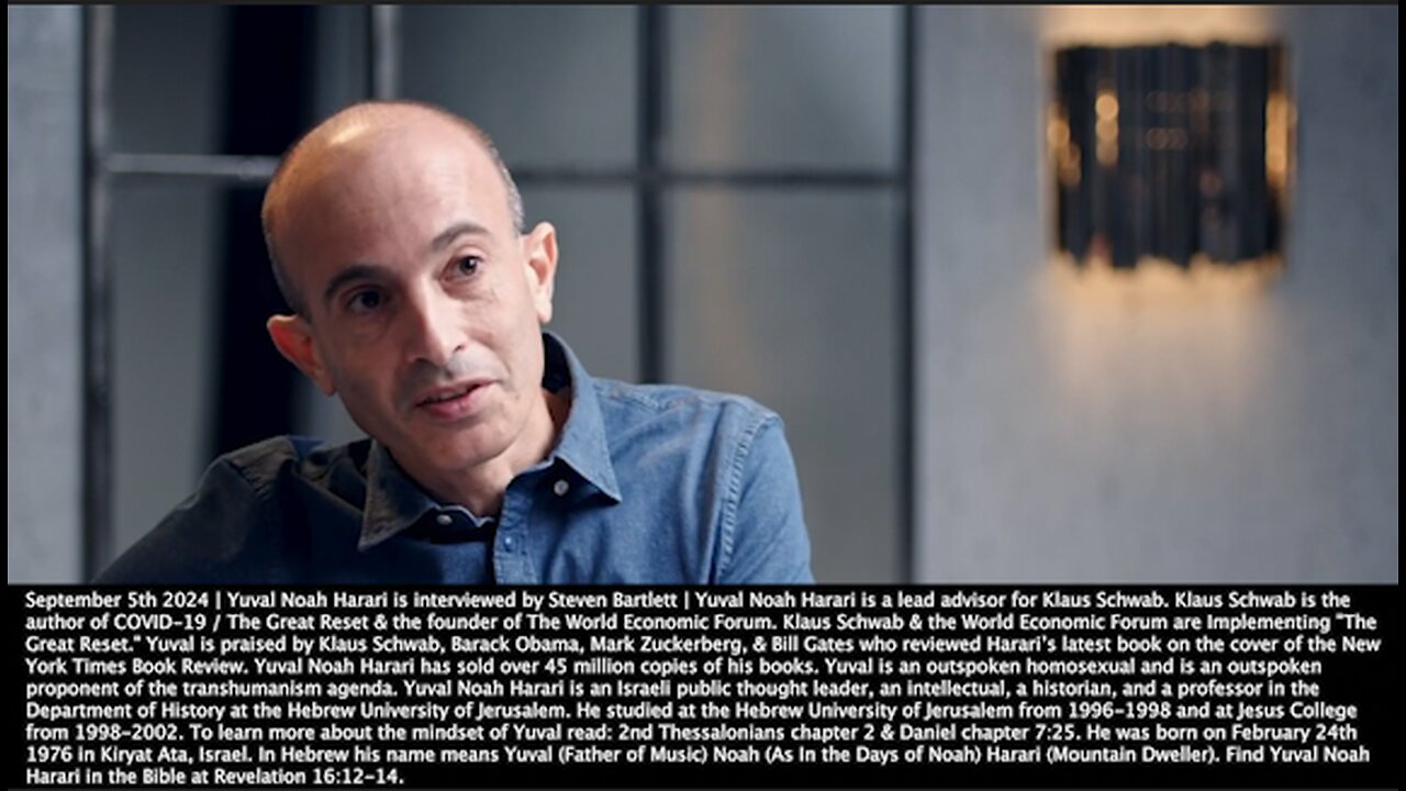 Yuval Noah Harari | "We Don't Have Any Proof Other Humans Have Feelings. People Will Feel That Their A.I. Friend Is a Conscious Being And Should Be Granted Rights. There Is Already a Legal Path for How to Do It." - 9/5/24