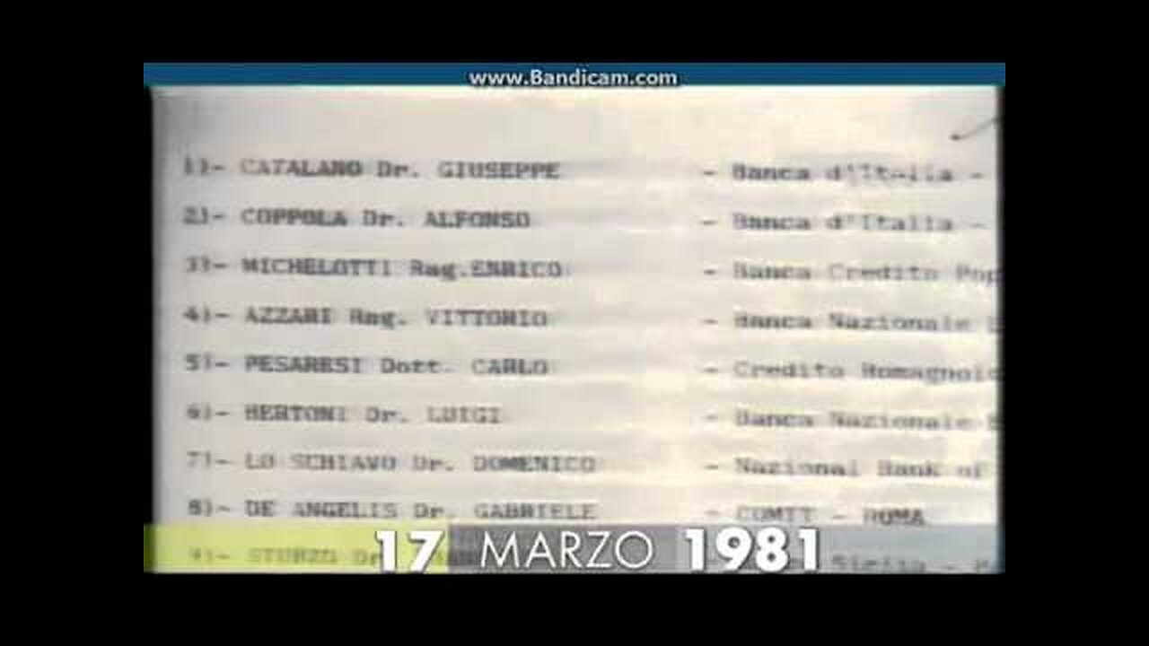 17 marzo 1981 la scoperta della loggia massonica P2 o PROPAGANDA 2 che manovrava MERDALIA💩 nelle liste di Licio Gelli comparivano tutti i nomi dello scandalo del Banco Ambrosiano cioè Calvi,Sindona erano massoni della loggia P2 oltre a Berlusconi