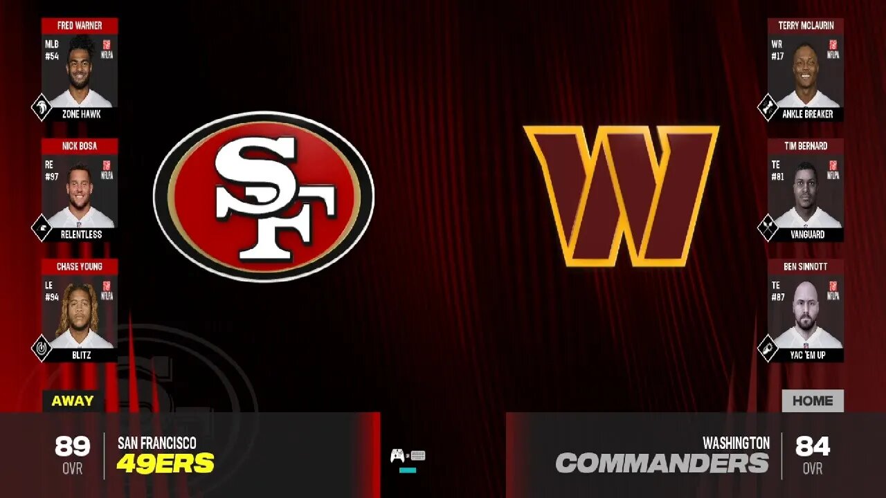 Madden 24 Year 2026 Game 12 49ers Vs Commanders