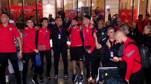 Morocco return to team hotel after HISTORIC Quarter-Final victory