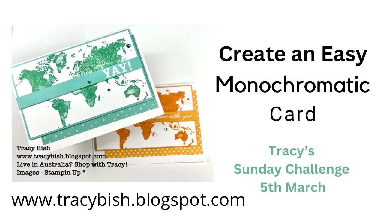 Creating a Simple Monochromatic Card using the Watercolor World Stamp.