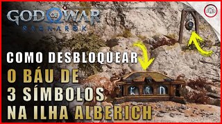 God of war Ragnarok, Como desbloquear o baú de 3 símbolos na Ilha Alberrich | Super dica