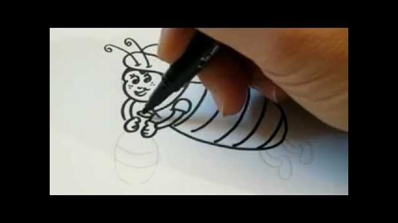 Draw Cartoon Bumble Bee