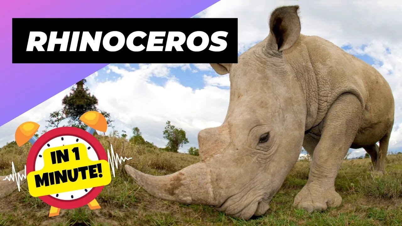 Rhinoceros - In 1 Minute! 🦏 One Of The Tallest Animals In The World | 1 Minute Animals