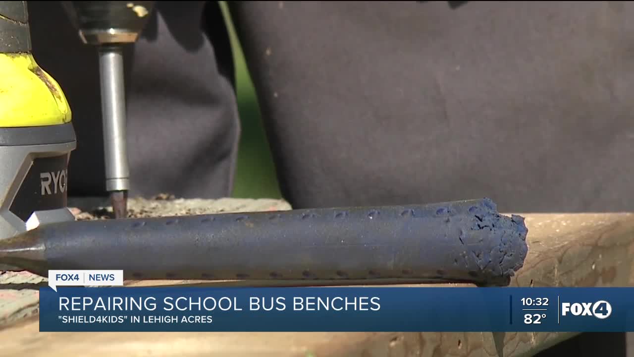 Repairing school bus benches