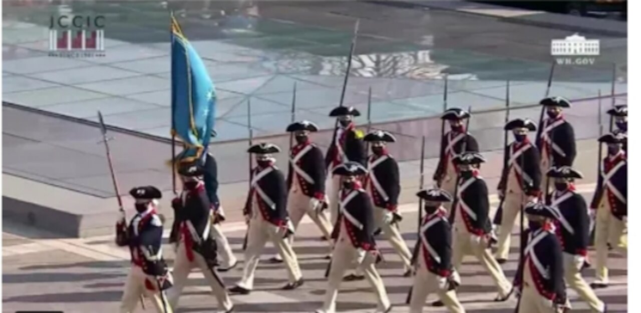 : President Biden and Vice President Harris Review Readiness of Military Troops in a Pass