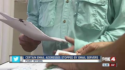 Certain e-mail addresses stopped by e-mail servers