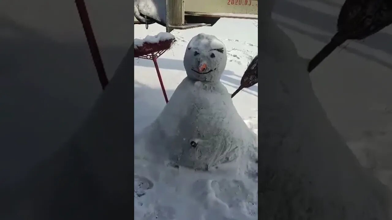 Witchy snowman in Russia #marino #ofw #russia #snowfall #viralreels #shortvideo #trending