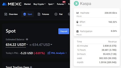 Live Mining Kaspa Crypto Coin - Live 24/7 (300 G/h)