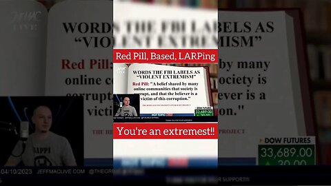 Red Pill, Based, LARPing! You might be an extremist!!