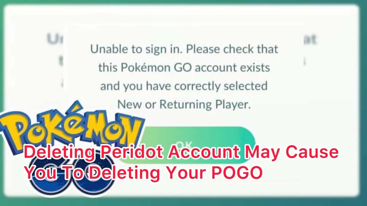 Deleting Peridot Account Can Cause Your POGO Account Being Deleted