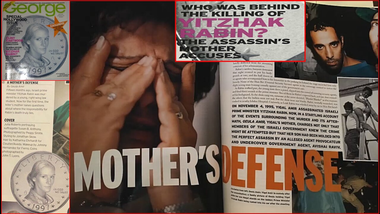 JFK JR GEORGE MAGAZINE INVESTIGATES SET-UP OF ASSASSINATION OF ISRAELI PM YITZHAK RABIN PRINT MAR-97