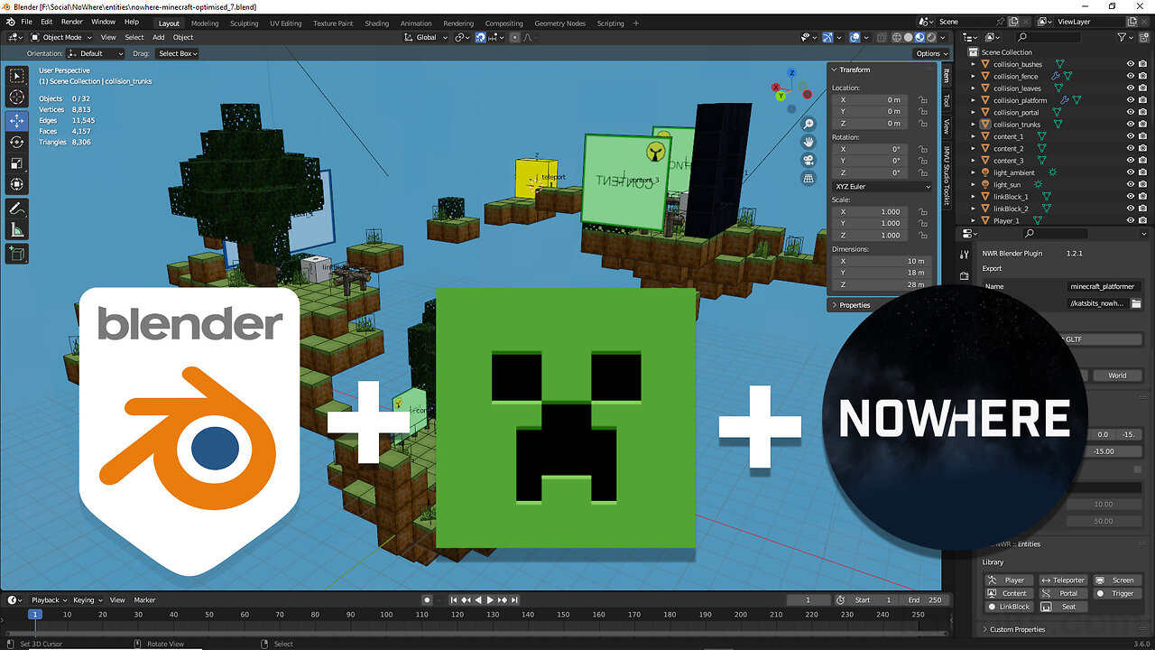 Minecraft Room Prep in Blender for Nowhere Metaverse