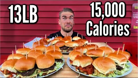 WORLDS BIGGEST BURGER SLIDER CHALLENGE | Cheeseburger, Beef Rib, Fried Chicken | Man Vs Food