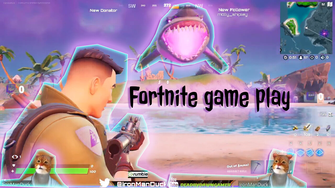 come check out what I have done with my stream fortnite time 1 3 22