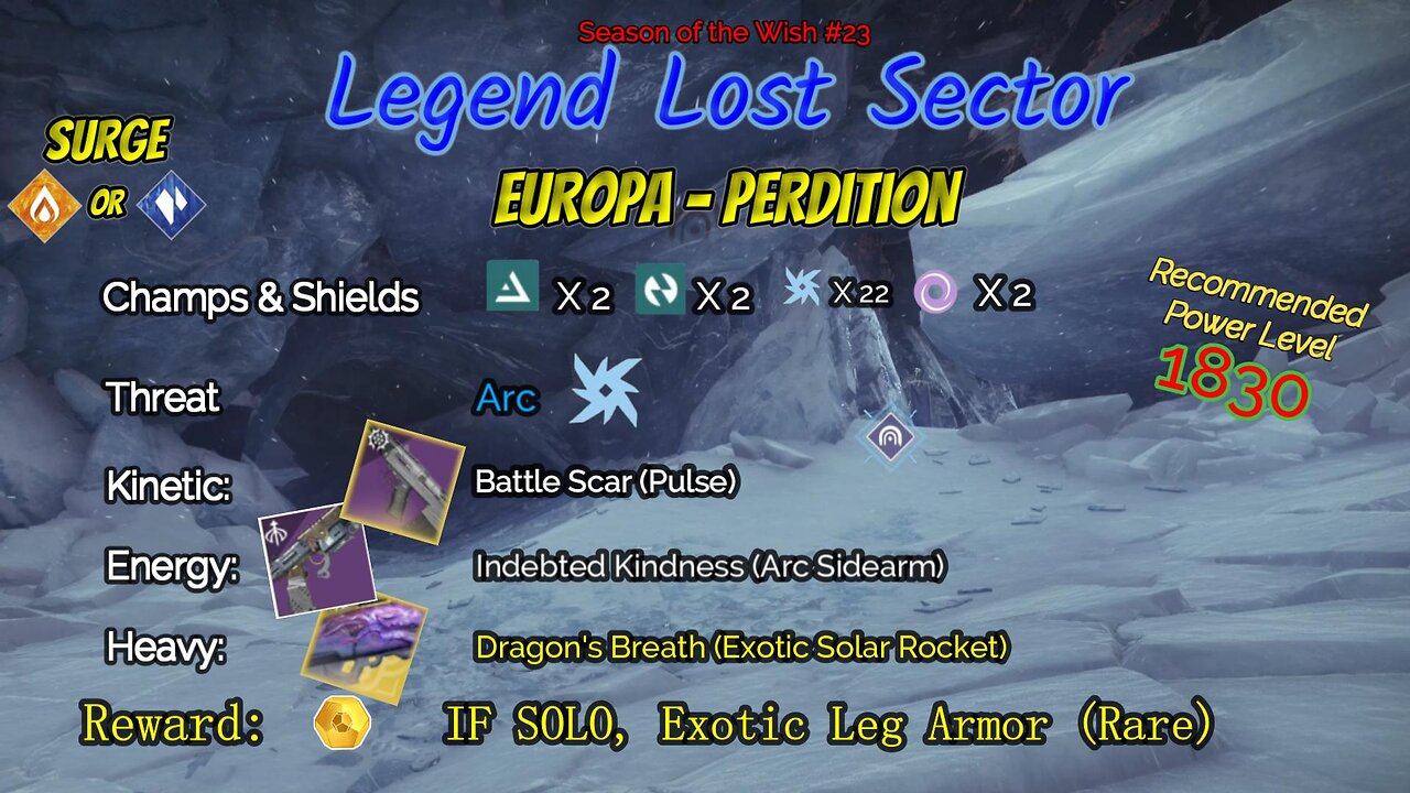 Destiny 2 Legend Lost Sector: Europa - Perdition on my Solar Hunter 12-23-23