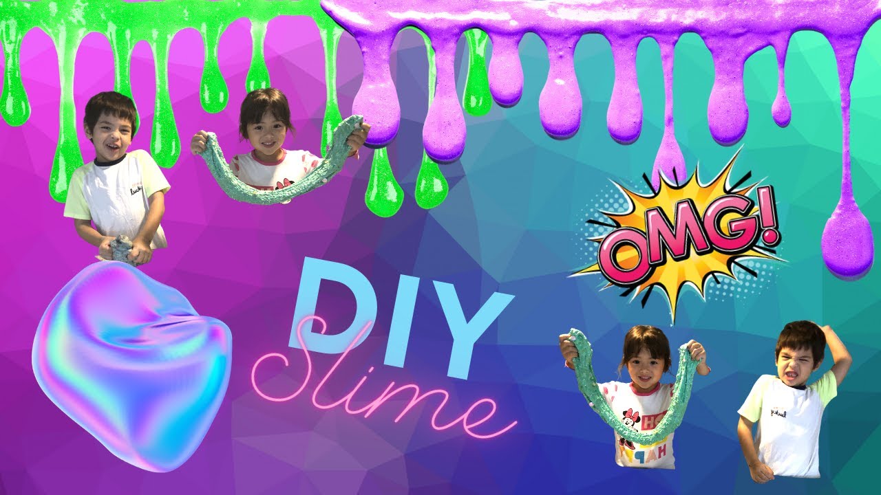 DIY Fluffy Slime at Home Easy Slime using Shaving Cream, Glue and Saline