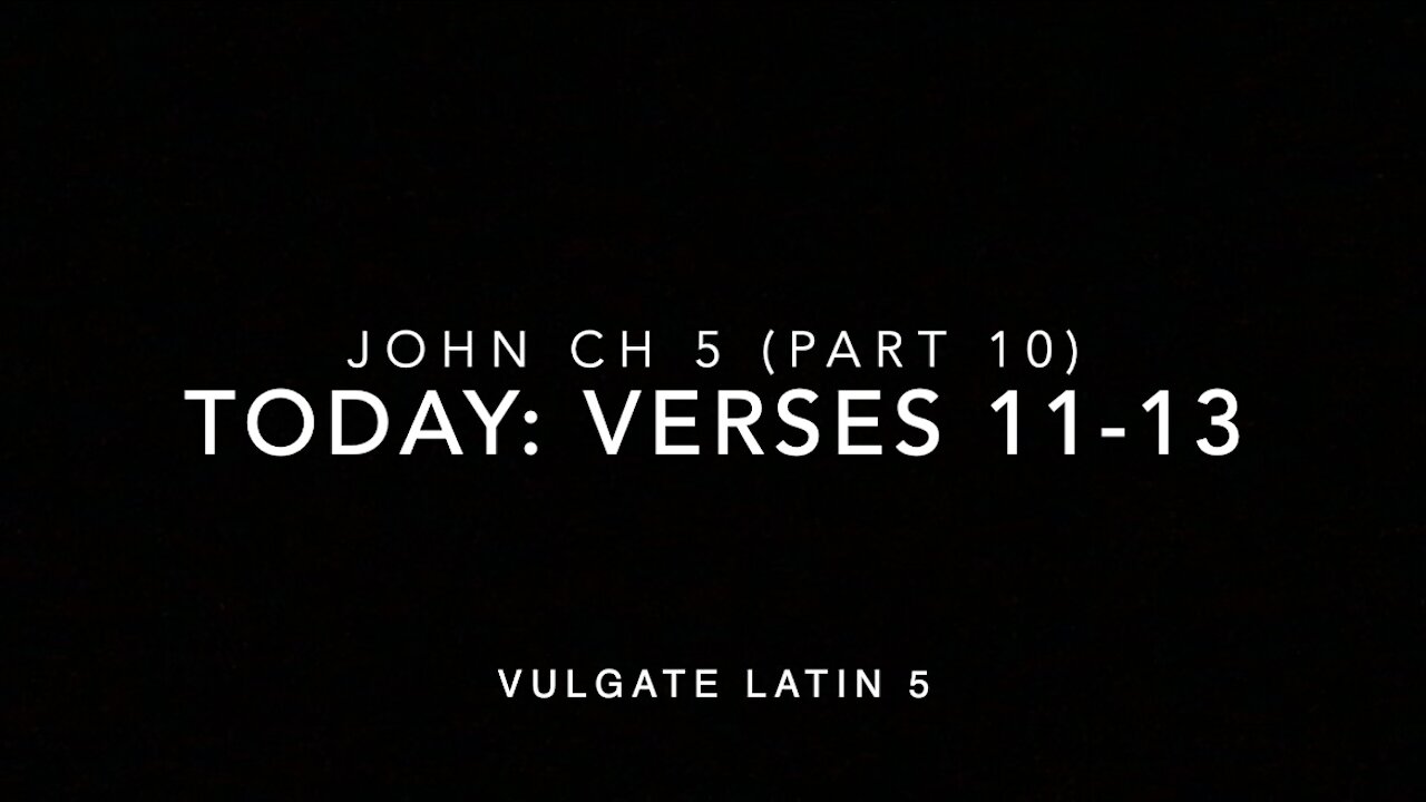 John Ch 5 Pt 10 Verses 11–13 (Vulgate 5)