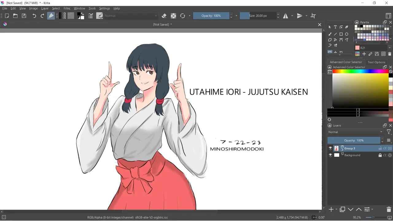 Drawing Delivery - Utahime Iori - timelapse sketch 7-22-23 #shorts