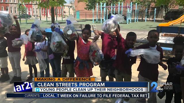 East Baltimore Elementary school students clean up 9 blocks with Baltimore Clean Streets
