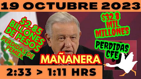 💩🐣👶 AMLITO | Mañanera *Jueves 19 de Octubre 2023* | El gansito veloz 2:33 a 1:11.