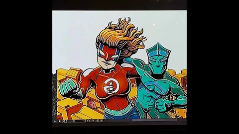 Coloring art by Art of Evans for 289 x 265cm Banner Display - WiP