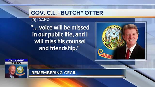 Reaction to the passing of former Governor Cecil Andrus