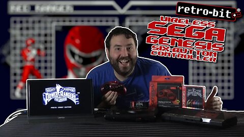 RetroBit Wireless Sega Genesis Crimson Red Controller - Adam Koralik