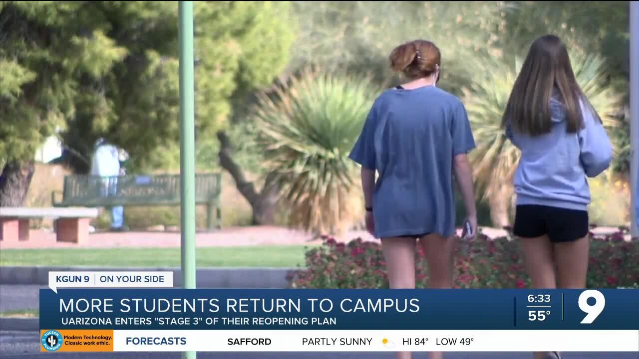University of Arizona enters "Stage 3" of reopening plan