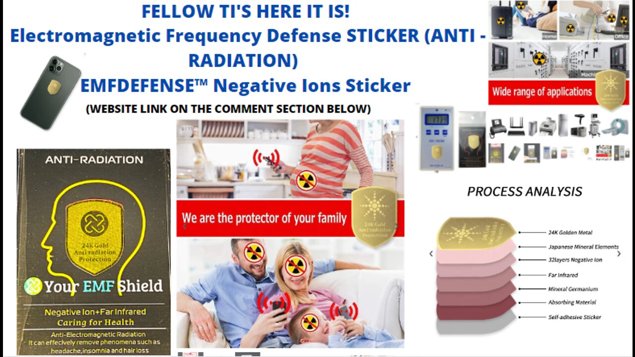 EMFDefense™ Negative Ions Sticker 24K GOLD EMF Radiation Shield For Phone and other electronics Tis!