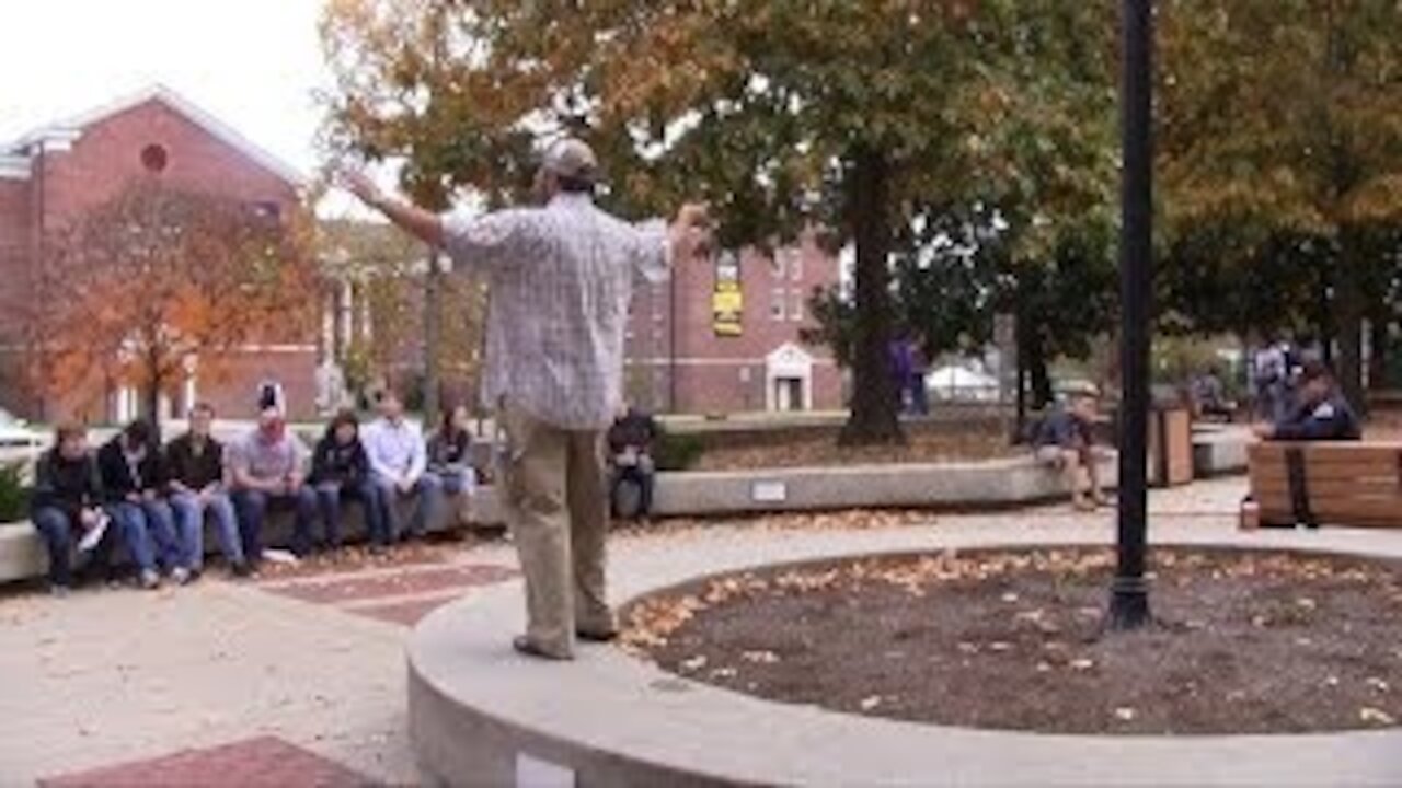 Tennessee Tech University Open Air Preaching | Street Preacher Kerrigan Skelly | PinPoint Evangelism