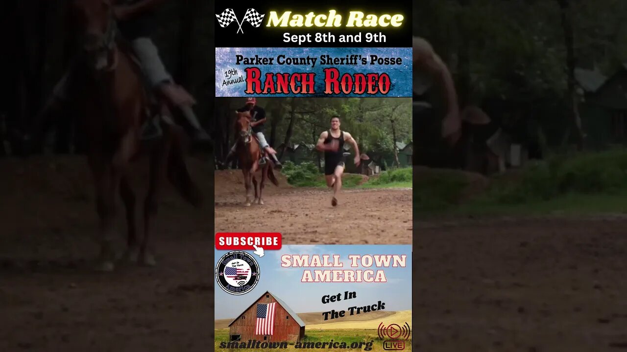 Match Race Man vs Horse- Parker County Ranch Rodeo Coming Sept 8th & 9th #horse #matchrace #funny