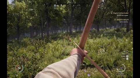 Medieval Dynasty Daisy dandelions and a recurved bow