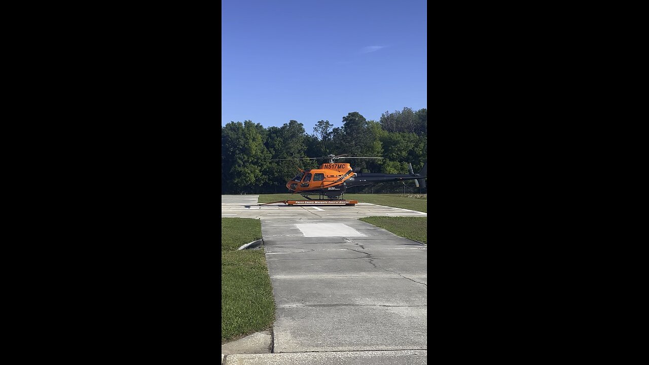 Helicopter of Pasco County Mosquito getting ready to go for Calibration