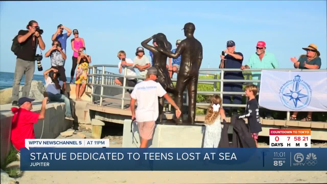 Jupiter statue honors two teens lost at sea