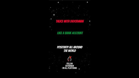 Like A Bank Account #dayodman #motivation #eeyayyahh #motivationalspeaker #positivity