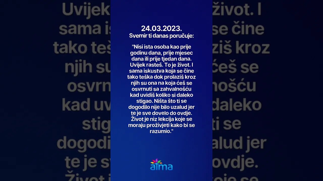Poruka Svemira 24.03.2023. 💙