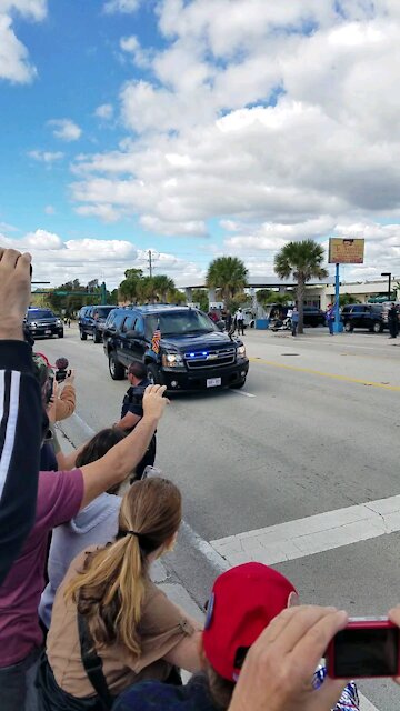 President Trump on his final ride to Mar Largo