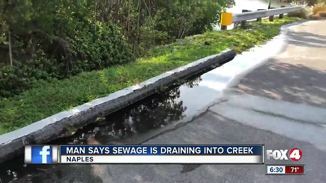 Man records sewage spilling into creek connected to Naples Bay