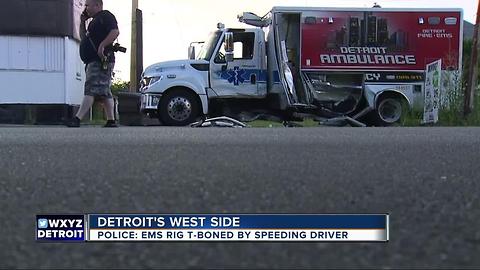 Three injured after Detroit EMS t-boned by SUV on city's west side